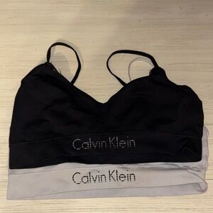 Calvin Klein Black and Gray Bikini Tops